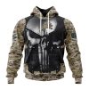 NFL Detroit Lions Custom Name Number Skull Camo Veteran Kits Pullover Hoodie