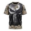 NFL Detroit Lions Custom Name Number Skull Camo Veteran Kits T-Shirt