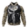 NFL Detroit Lions Custom Name Number Skull Camo Veteran Kits Zip Up Hoodie