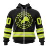 NFL Detroit Lions Custom Name Number Special FireFighter Uniform Zip Up Hoodie