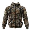 NFL Detroit Lions Custom Name Number Special Hunting Camo Zip Up Hoodie