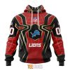 NFL Detroit Lions Custom Name Number Spider Man Pullover Hoodie