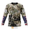NFL Detroit Lions Custom Name Number Veteran Salute To Service Sweatshirt
