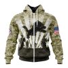 NFL Detroit Lions Custom Name Number Veterans And Families Zip Up Hoodie