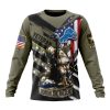 NFL Detroit Lions Custom Name Number Veterans Kneeling Soldier Sweatshirt
