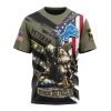 NFL Detroit Lions Custom Name Number Veterans Kneeling Soldier T-Shirt