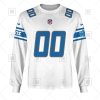 NFL Detroit Lions Custom Name Number White Road Jersey Sweatshirt