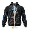 NFL Detroit Lions Halloween Horror Skull Zip Up Hoodie