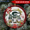 NFL Green Bay Packers Custom Name Cute Gnome Round Ornament