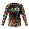 NFL Green Bay Packers Custom Name Number Autism Awareness Design Sweatshirt