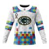 NFL Green Bay Packers Custom Name Number Autism Awareness Sweatshirt