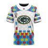 NFL Green Bay Packers Custom Name Number Autism Awareness T-Shirt
