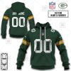 NFL Green Bay Packers Custom Name Number Green Home Jersey Pullover Hoodie