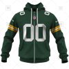NFL Green Bay Packers Custom Name Number Green Home Jersey Zip Up Hoodie