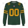 NFL Green Bay Packers Custom Name Number Green Road Jersey Sweatshirt
