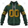 NFL Green Bay Packers Custom Name Number Green Road Jersey Zip Up Hoodie