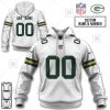 NFL Green Bay Packers Custom Name Number White Road Jersey Pullover Hoodie