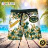 NFL Green Bay Packers Tropical Flower Men Beach Shorts