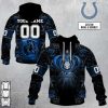 NFL Indianapolis Colts Custom Name Number Rose Dragon Pullover Hoodie