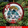 NFL Jacksonville Jaguars Custom Name Cute Gnome Round Ornament
