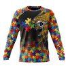 NFL Jacksonville Jaguars Custom Name Number Autism Awareness Design Sweatshirt
