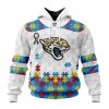 NFL Jacksonville Jaguars Custom Name Number Autism Awareness Pullover Hoodie