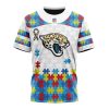 NFL Jacksonville Jaguars Custom Name Number Autism Awareness T-Shirt