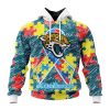 NFL Jacksonville Jaguars Custom Name Number Puzzle Autism Awareness Pullover Hoodie