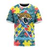 NFL Jacksonville Jaguars Custom Name Number Puzzle Autism Awareness T-Shirt