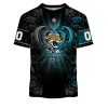 NFL Jacksonville Jaguars Custom Name Number Rose Dragon T-Shirt