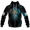 NFL Jacksonville Jaguars Custom Name Number Rose Dragon Zip Up Hoodie