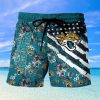 NFL Jacksonville Jaguars Tropical Aloha US Flag Men Beach Shorts