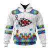 NFL Kansas City Chiefs Custom Name Number Autism Awareness Pullover Hoodie