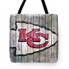 NFL Kansas City Chiefs Wood Watercolor Tote Bag