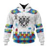 NFL Las Vegas Raiders Custom Name Number Autism Awareness Pullover Hoodie