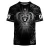 NFL Las Vegas Raiders Custom Name Number Rose Dragon T-Shirt