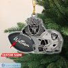 NFL Las Vegas Raiders Custom Name Rugby Ball Helmet Custom Shaped Ornament