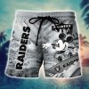 NFL Las Vegas Raiders Mickey Surfing Men Beach Shorts
