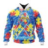 NFL Los Angeles Chargers Custom Name Number Puzzle Autism Awareness Pullover Hoodie