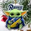 NFL Los Angeles Rams Baby Yoda Custom Shaped Ornament