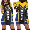 NFL Los Angeles Rams Blue Black Women Hoodie Dress