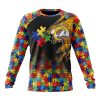 NFL Los Angeles Rams Custom Name Number Autism Awareness Design Sweatshirt