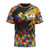 NFL Los Angeles Rams Custom Name Number Autism Awareness Design T-Shirt