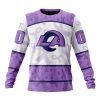 NFL Los Angeles Rams Custom Name Number Fight Cancer Sweatshirt