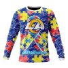 NFL Los Angeles Rams Custom Name Number Puzzle Autism Awareness Sweatshirt