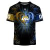 NFL Los Angeles Rams Custom Name Number Rose Dragon T-Shirt