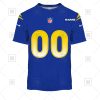 NFL Los Angeles Rams Custom Name Number Royal Home Jersey T-Shirt