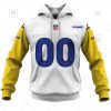 NFL Los Angeles Rams Custom Name Number White Alternate Jersey Pullover Hoodie