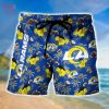 NFL Los Angeles Rams Tropical Flower Men Beach Shorts