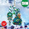 NFL Miami Dolphins Custom Name Grinch Candy Cane Custom Shaped Ornament